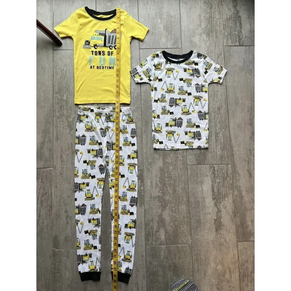 3 Piece Pajama Set Toddler Boy Pjs TONS OF FUN AT BEDTIME Construction Truck 7